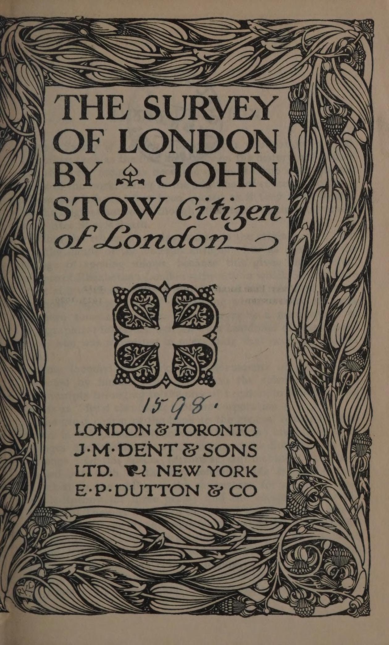 جلد کتاب The Survey of London