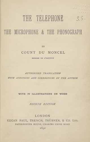 جلد کتاب The Telephone, the Microphone & the Phonograph
