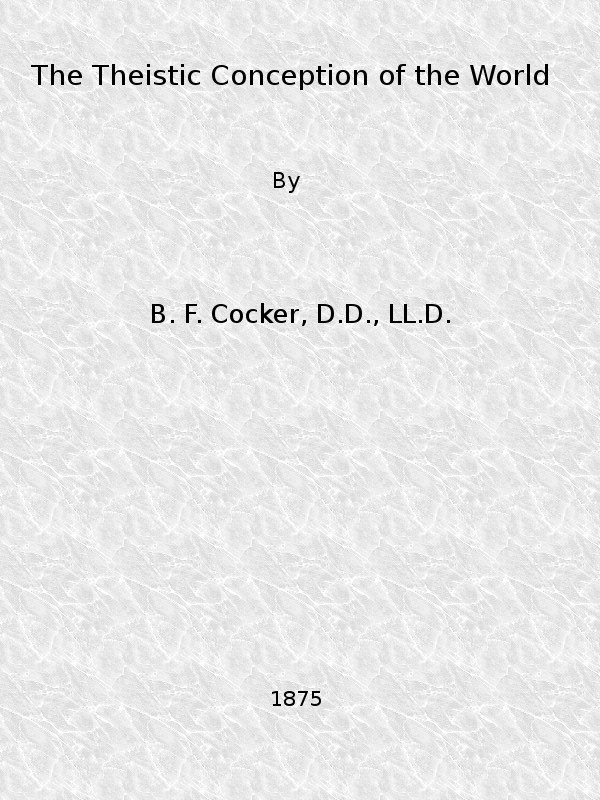 جلد کتاب The Theistic Conception of the World