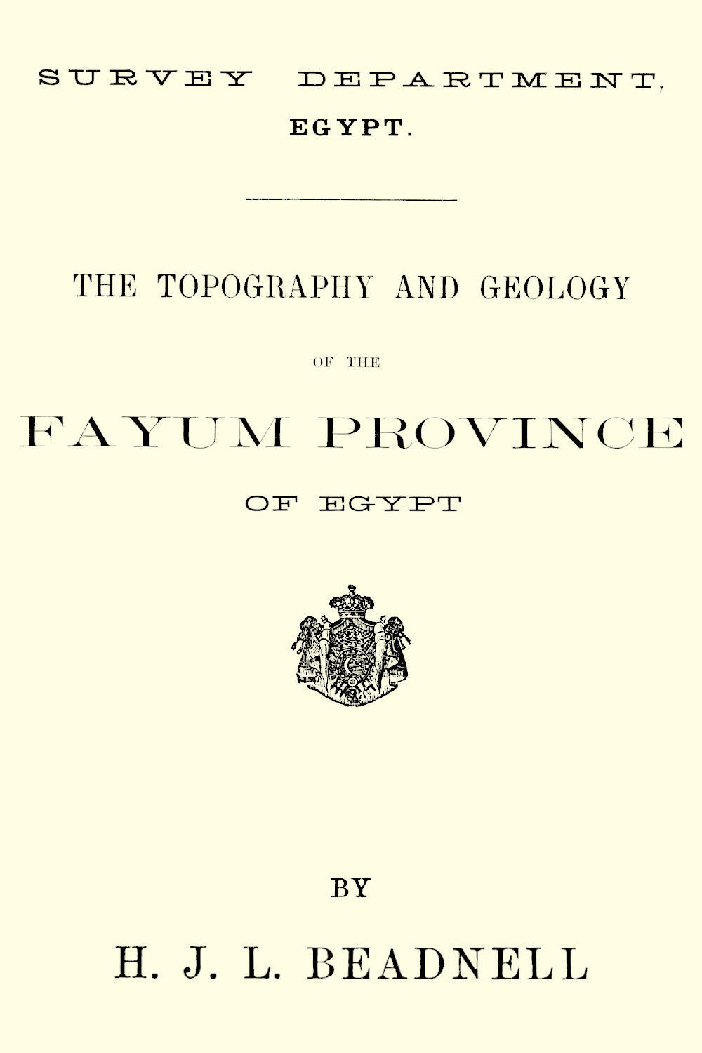 جلد کتاب The Topography and Geology of the Fayum Province of Egypt