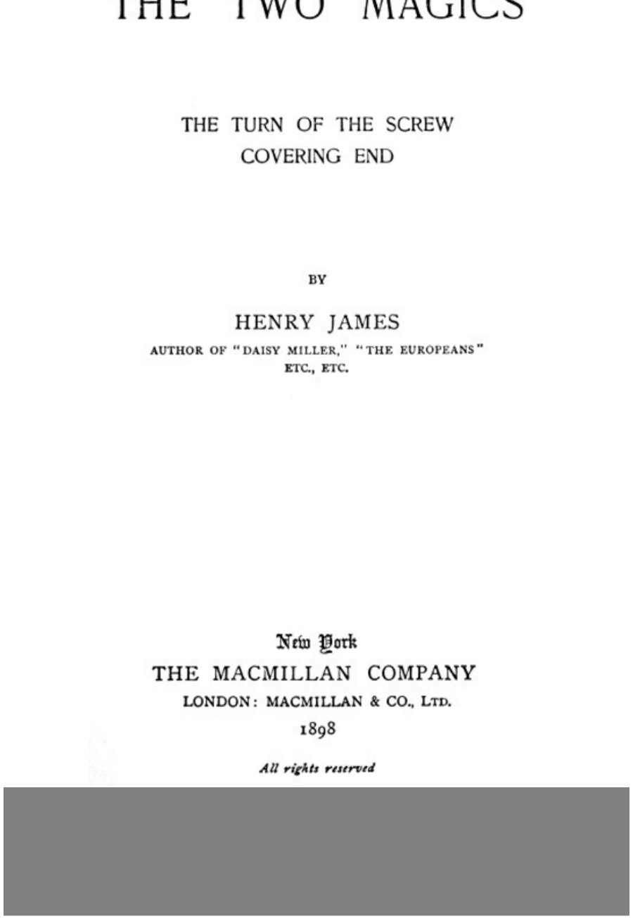 جلد کتاب The Two Magics: The Turn of the Screw, Covering End