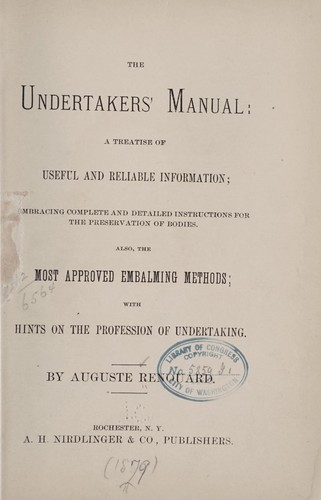 جلد کتاب The Undertakers' Manual