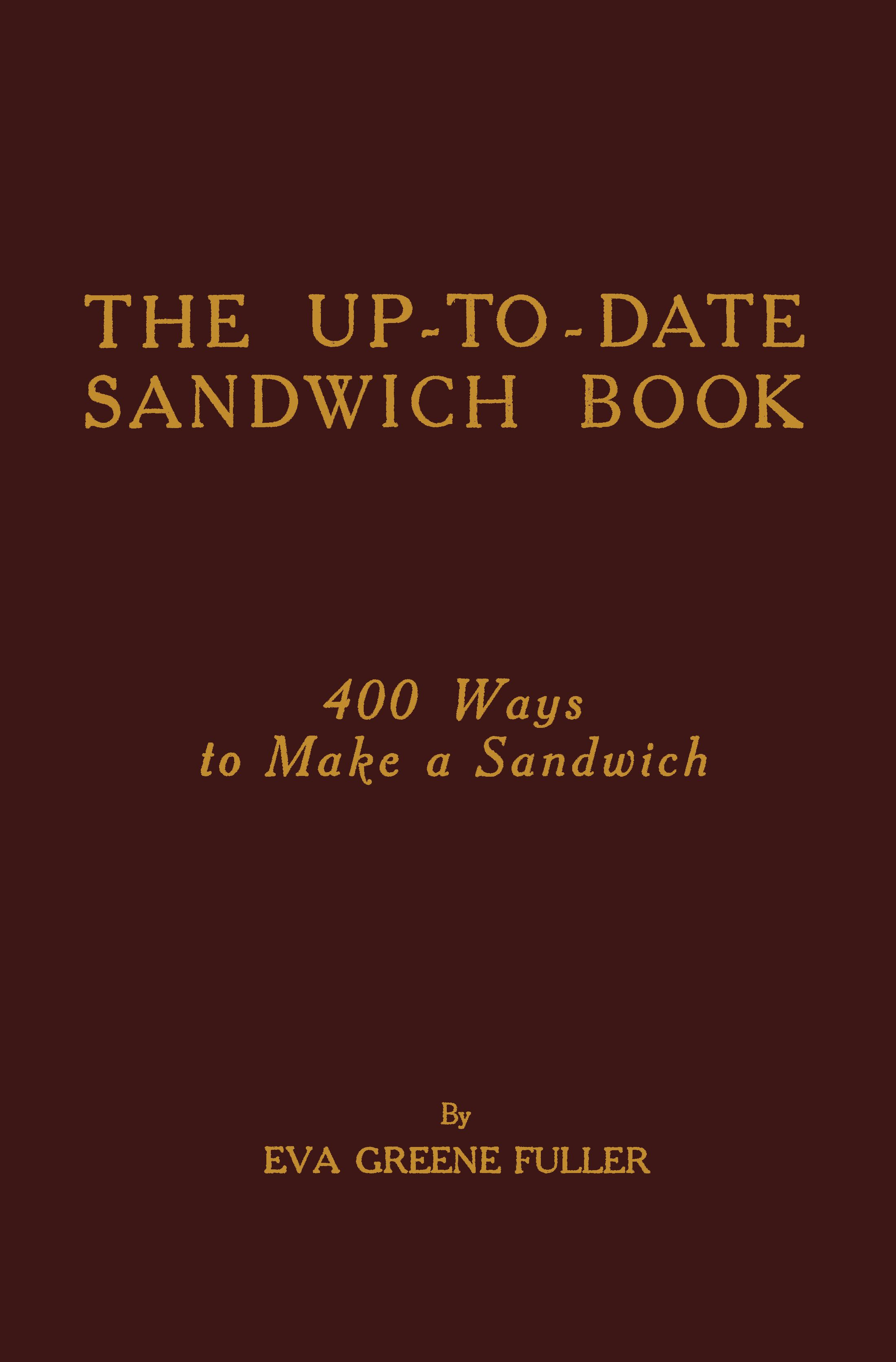 جلد کتاب The Up-to-Date Sandwich Book