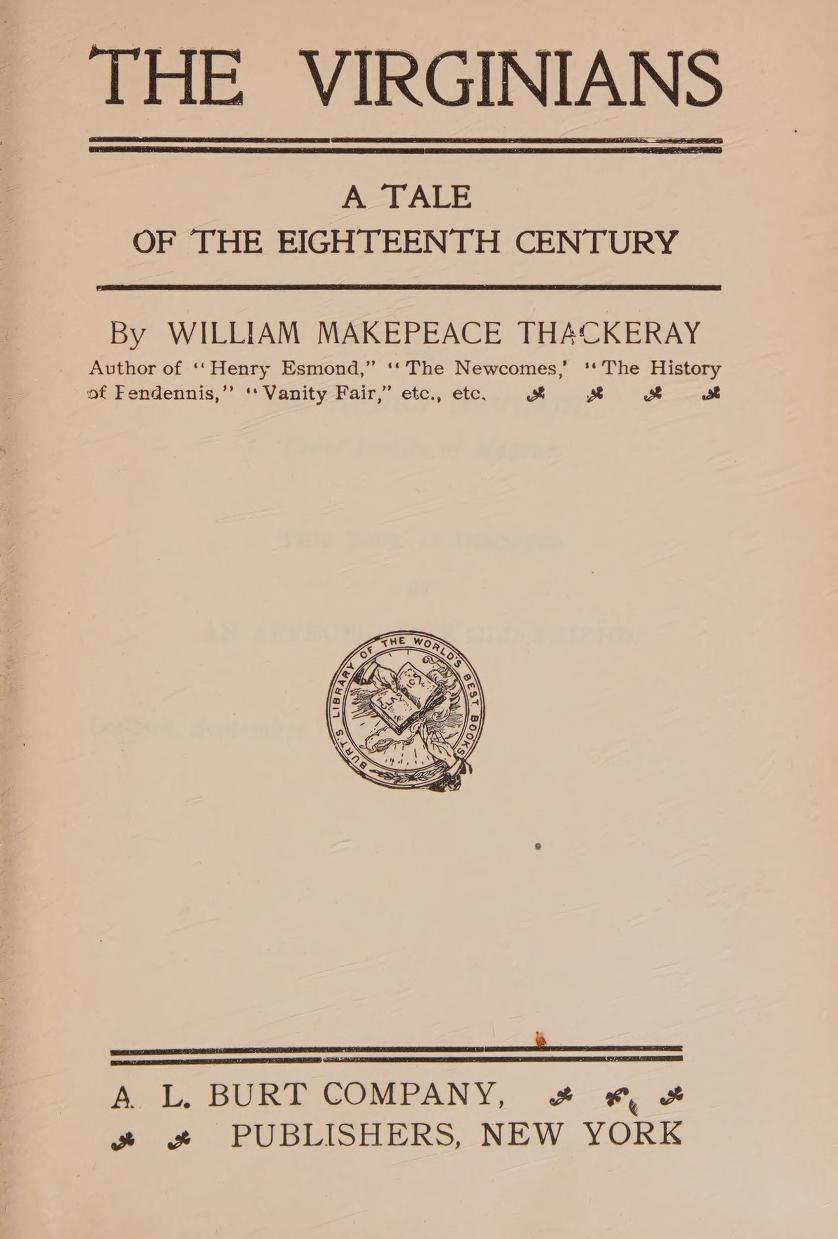 جلد کتاب The Virginians