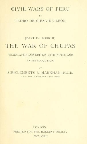 جلد کتاب The War of Chupas