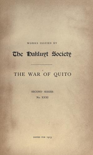 جلد کتاب The War of Quito