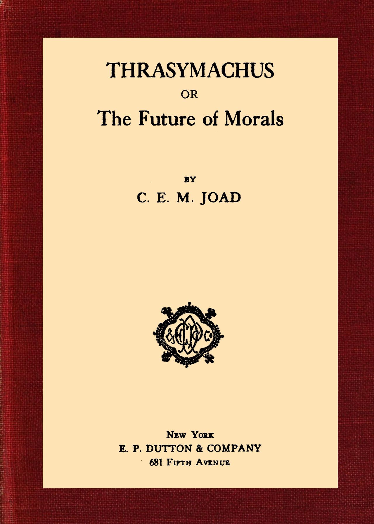 جلد کتاب Thrasymachus