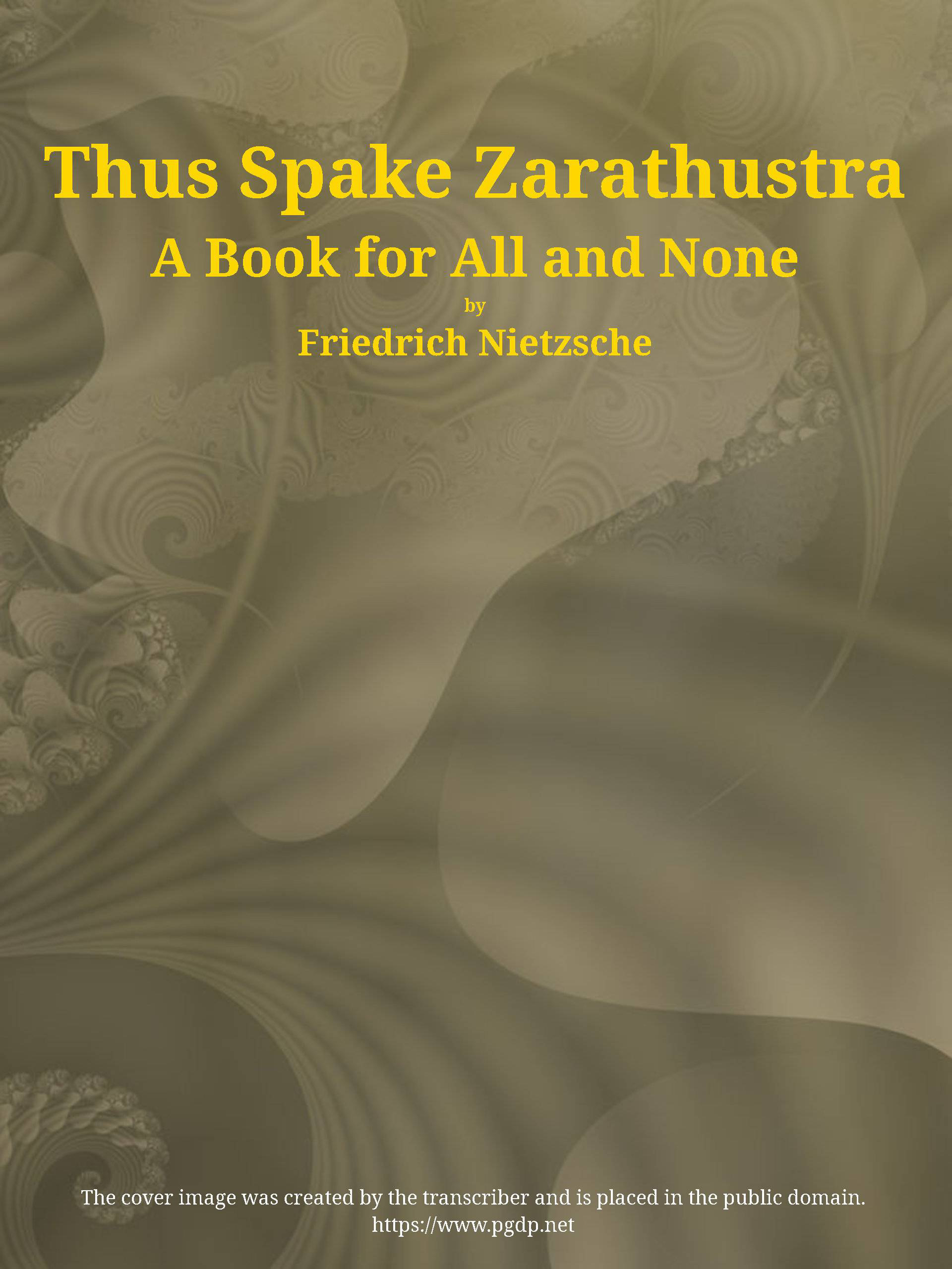 جلد کتاب Thus Spake Zarathustra