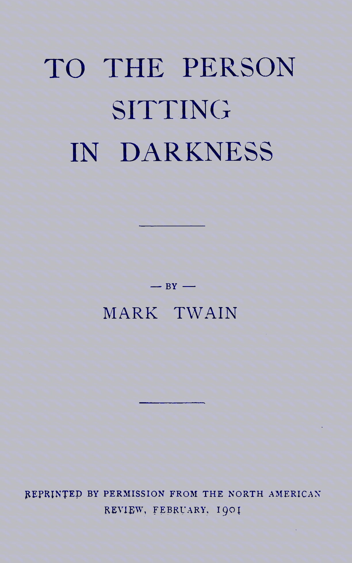 جلد کتاب To the Person Sitting in Darkness