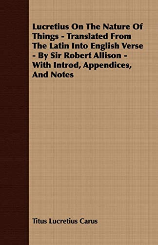 جلد کتاب Translations from Lucretius