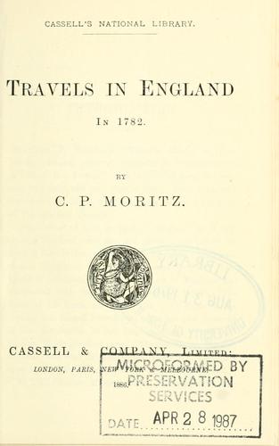 جلد کتاب Travels in England in 1782
