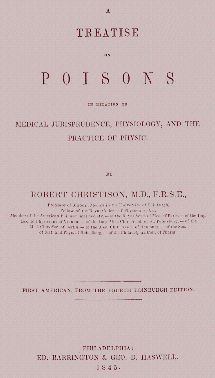 جلد کتاب Treatise on Poisons