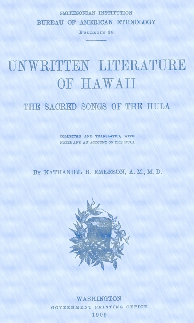 جلد کتاب Unwritten Literature of Hawaii: The Sacred Songs of the Hula