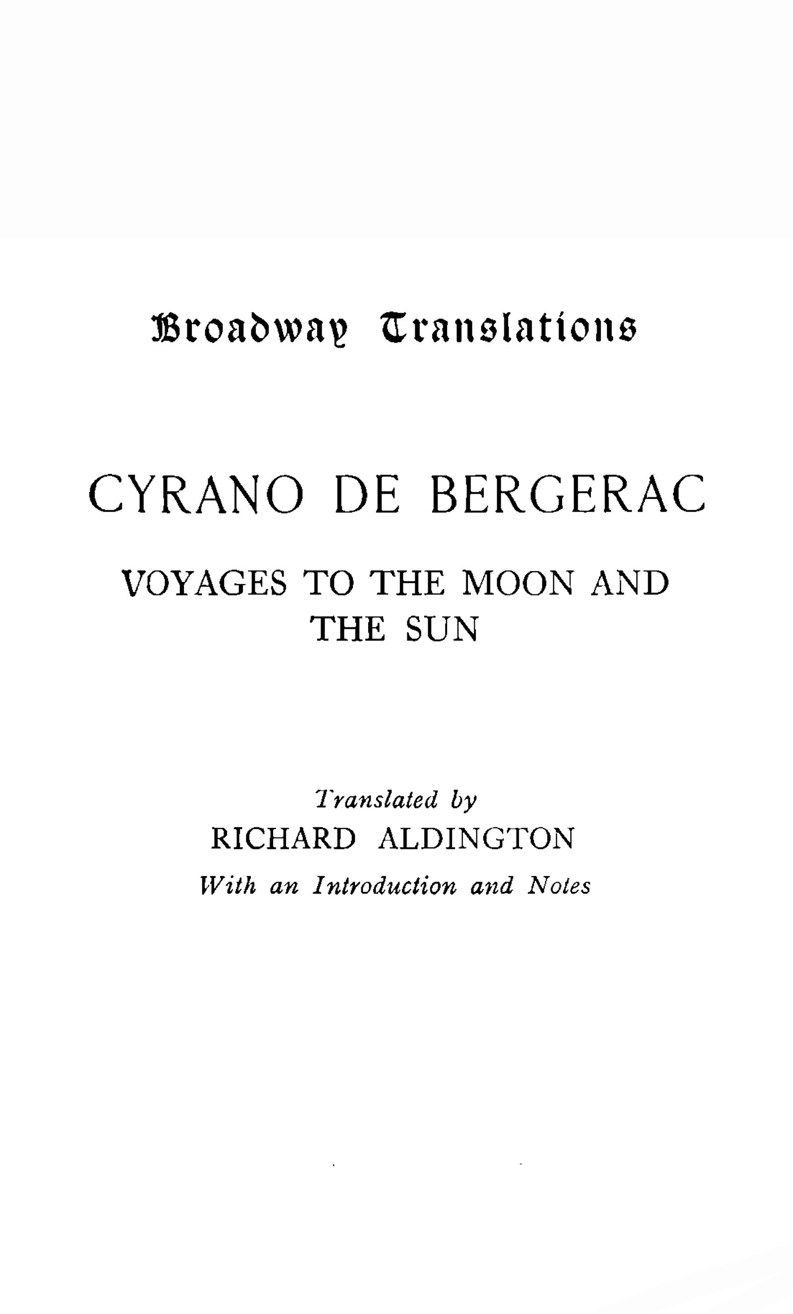 جلد کتاب Voyages to the Moon and the Sun