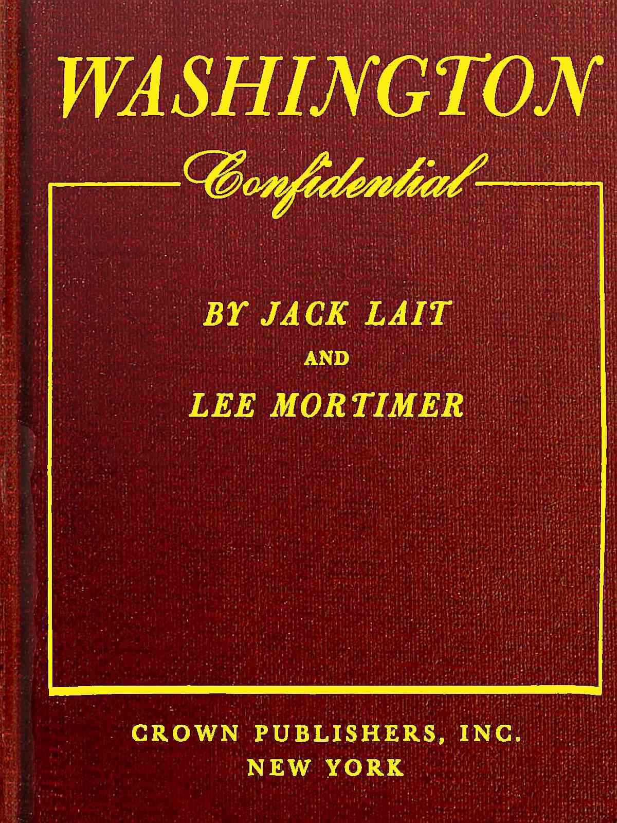 جلد کتاب Washington Confidential