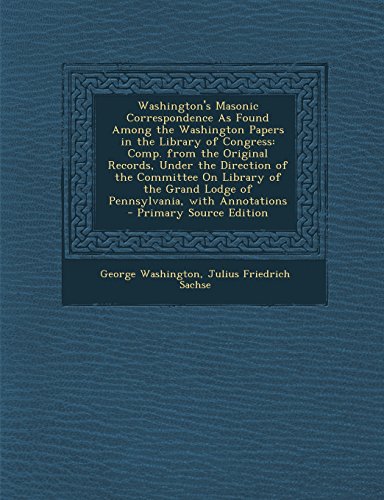 جلد کتاب Washington's Masonic Correspondence