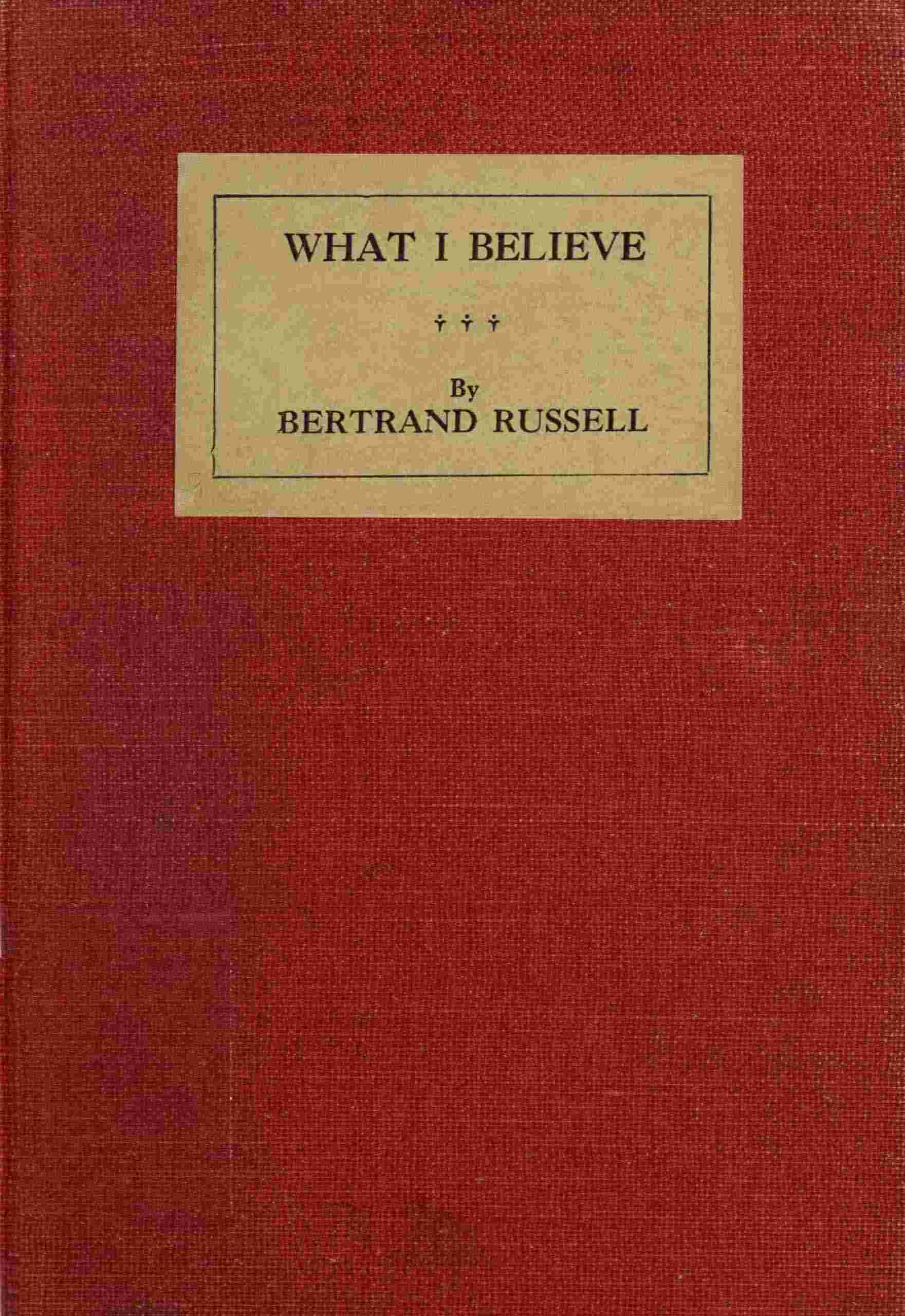 جلد کتاب What I Believe
