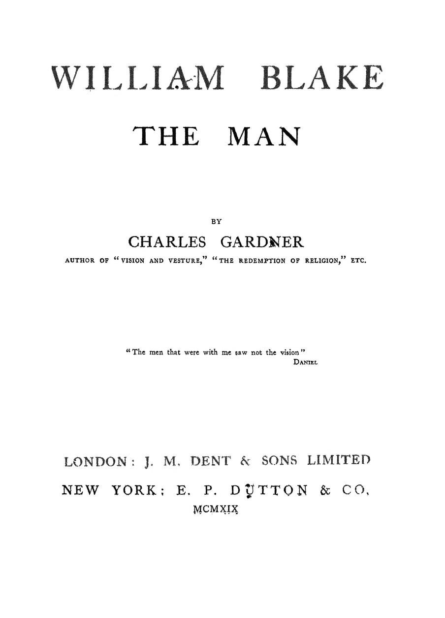 جلد کتاب William Blake, the Man