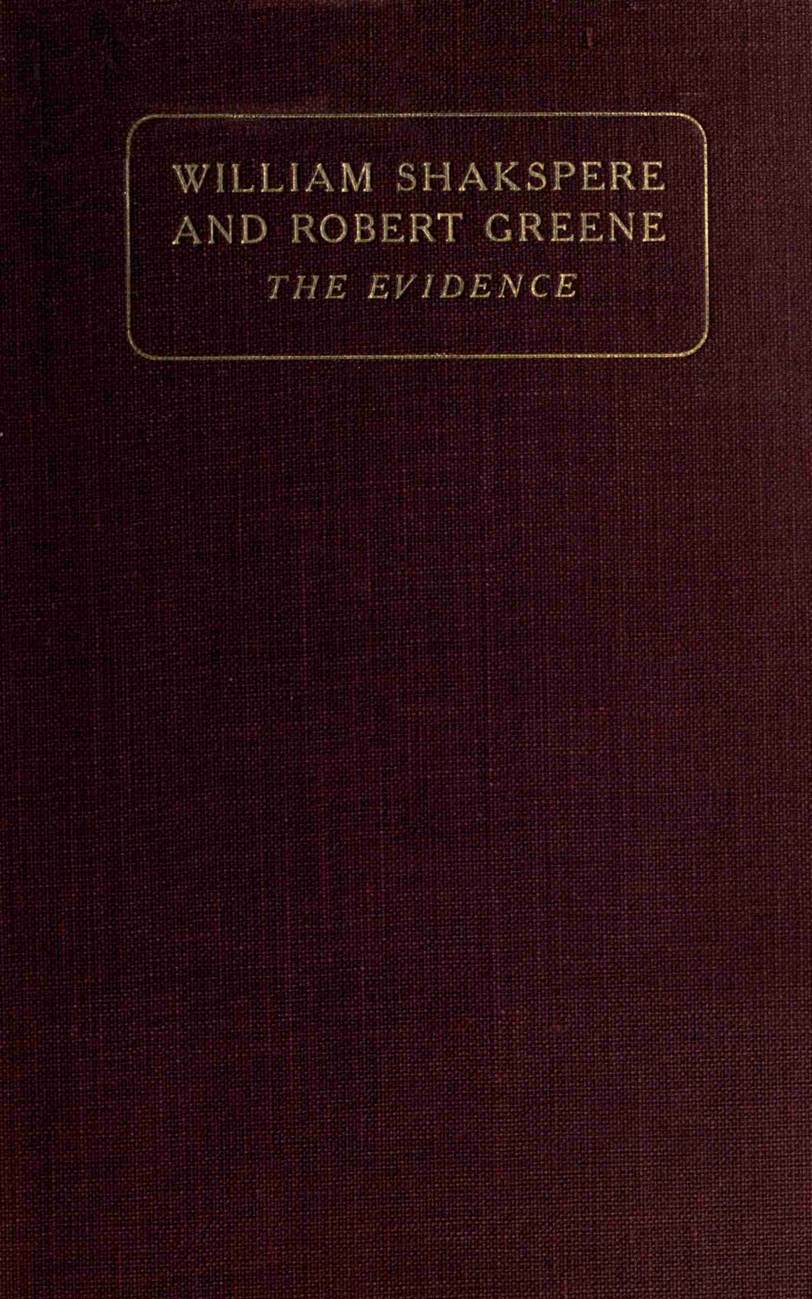 جلد کتاب William Shakspere and Robert Greene