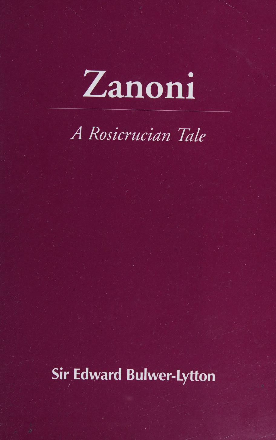 جلد کتاب Zanoni