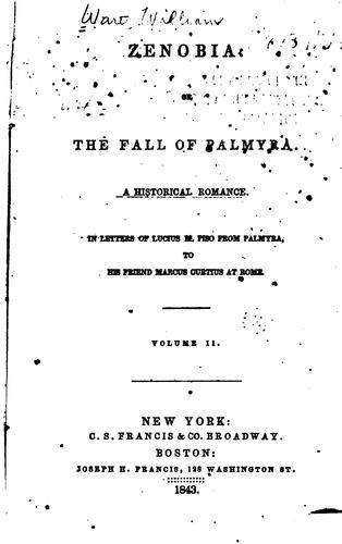 جلد کتاب Zenobia; or, the Fall of Palmyra