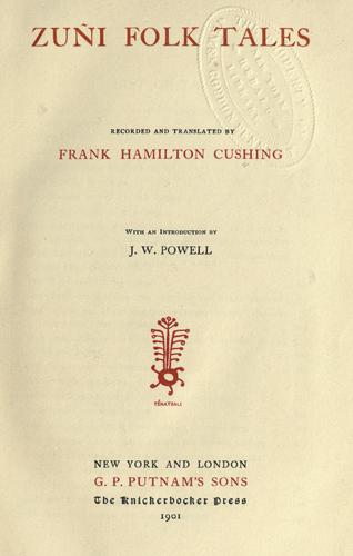 جلد کتاب Zuñi Folk Tales
