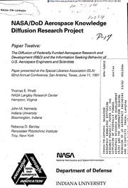 جلد کتاب NASA/DoD aerospace knowledge diffusion research project