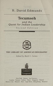 جلد کتاب Tecumseh and the Quest for Indian Leadership